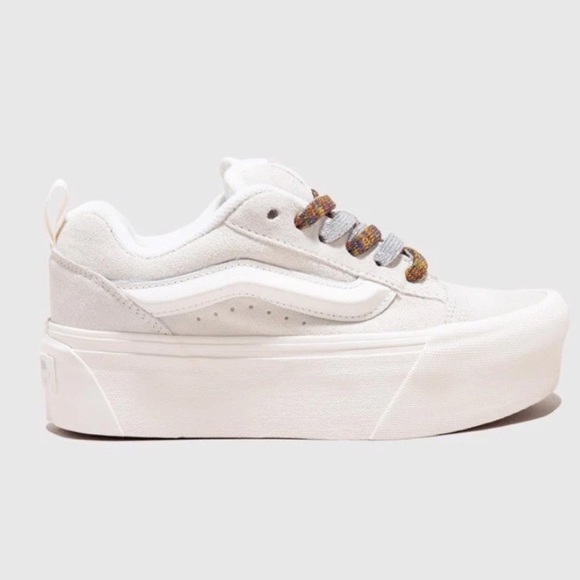 Vans Women Size 7, 7.5, 8.5 Men Size 5.5, 6, 7 Gray Knu Skool Stack Platform New - Picture 3 of 10